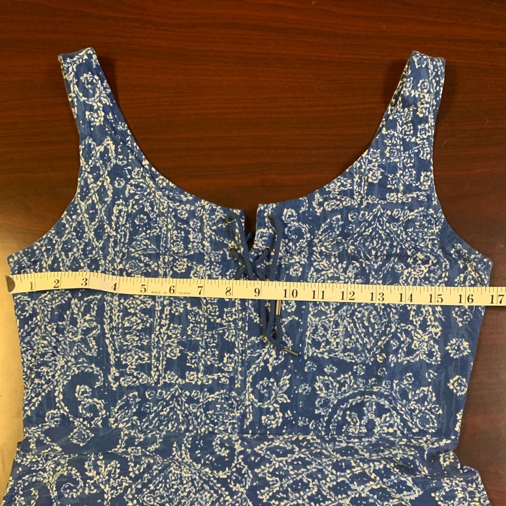 Chaps Maxi Dress, Blue and White, Size Petite Medium - Picture 8 of 12